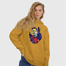 Толстовка оверсайз женская Messi Art, цвет: горчичный — фото 2