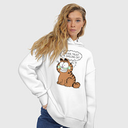 Толстовка оверсайз женская Garfield: Smiling Cat, цвет: белый — фото 2