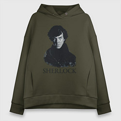 Толстовка оверсайз женская Sherlock Art, цвет: хаки