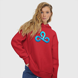 Толстовка оверсайз женская Cloud9 Foil Металлический эффект, цвет: красный — фото 2
