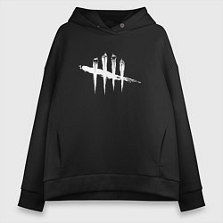 Толстовка оверсайз женская Dead by Daylight White Logo, цвет: черный