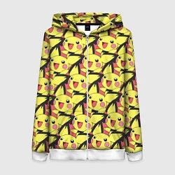 Толстовка на молнии женская Pikachu, цвет: 3D-белый