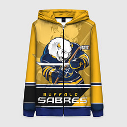 Толстовка на молнии женская Buffalo Sabres, цвет: 3D-синий