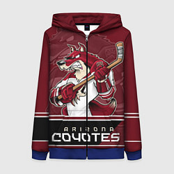 Толстовка на молнии женская Arizona Coyotes, цвет: 3D-синий