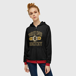 Толстовка на молнии женская Boston Bruins: Est.1924, цвет: 3D-красный — фото 2