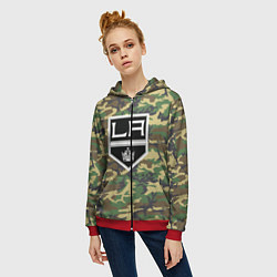 Толстовка на молнии женская Kings Camouflage, цвет: 3D-красный — фото 2