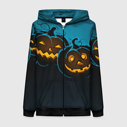 Толстовка на молнии женская Halloween3, цвет: 3D-черный