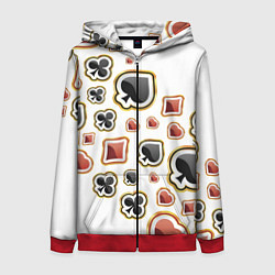 Толстовка на молнии женская World Poker, цвет: 3D-красный