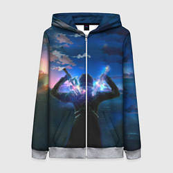 Толстовка на молнии женская Мастера меча онлайн, цвет: 3D-меланж