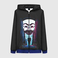Толстовка на молнии женская Mr Robot: Anonymous, цвет: 3D-синий