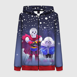 Женская толстовка на молнии Sans & Papyrus