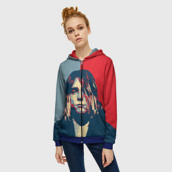 Толстовка на молнии женская Kurt Cobain, цвет: 3D-синий — фото 2