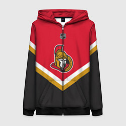 Толстовка на молнии женская NHL: Ottawa Senators, цвет: 3D-черный