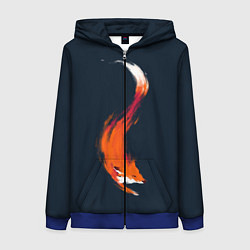 Толстовка на молнии женская Хитрая лисичка, цвет: 3D-синий