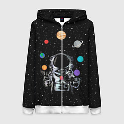 Женская толстовка на молнии Космический жонглер