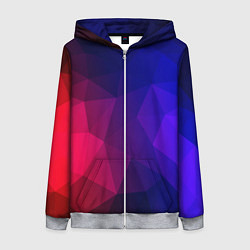 Толстовка на молнии женская Red&Blue, цвет: 3D-меланж