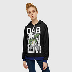 Толстовка на молнии женская Panda dab, цвет: 3D-синий — фото 2