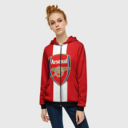 Толстовка на молнии женская Arsenal FC: Red line, цвет: 3D-черный — фото 2