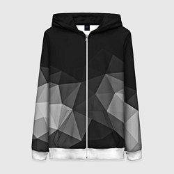 Толстовка на молнии женская Abstract gray, цвет: 3D-белый