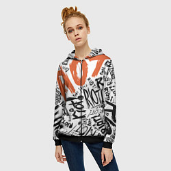 Толстовка на молнии женская Paramore: Riot, цвет: 3D-черный — фото 2