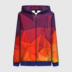 Толстовка на молнии женская Geometric, цвет: 3D-синий