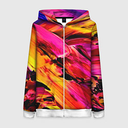 Толстовка на молнии женская Акварельный цвет, цвет: 3D-белый