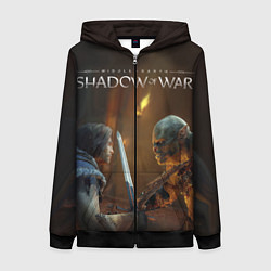Толстовка на молнии женская Shadow of War 8, цвет: 3D-черный