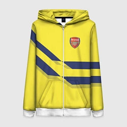 Толстовка на молнии женская Arsenal FC: Yellow style, цвет: 3D-белый