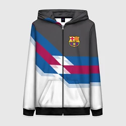 Толстовка на молнии женская Barcelona FC: White style, цвет: 3D-черный