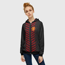 Толстовка на молнии женская FC Manchester United: Creative, цвет: 3D-черный — фото 2