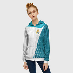 Толстовка на молнии женская FC Real Madrid: Abstract, цвет: 3D-белый — фото 2