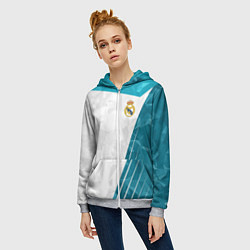 Толстовка на молнии женская FC Real Madrid: Abstract, цвет: 3D-меланж — фото 2