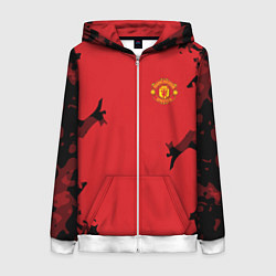 Толстовка на молнии женская FC Manchester United: Red Original, цвет: 3D-белый