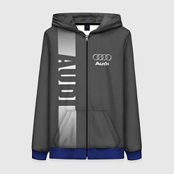 Толстовка на молнии женская Audi: Grey Sport, цвет: 3D-синий