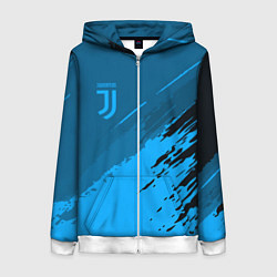Толстовка на молнии женская FC Juventus: Blue Original, цвет: 3D-белый