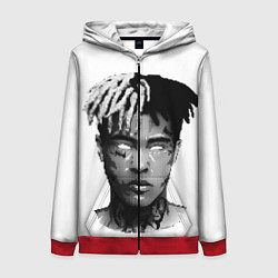 Толстовка на молнии женская XXXTentacion: Pixel Art, цвет: 3D-красный