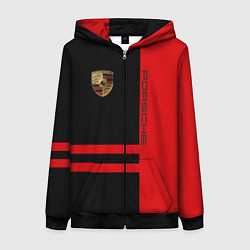 Толстовка на молнии женская Porsche: Red Sport, цвет: 3D-черный