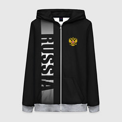 Толстовка на молнии женская Russia: Black Line, цвет: 3D-меланж