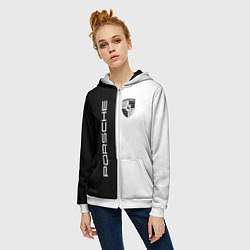 Толстовка на молнии женская Porsche Design, цвет: 3D-белый — фото 2