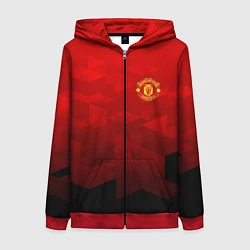 Толстовка на молнии женская FC Man UTD: Red Poly, цвет: 3D-красный