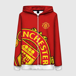 Толстовка на молнии женская FC Man United: Red Exclusive, цвет: 3D-белый