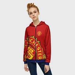 Толстовка на молнии женская FC Man United: Red Exclusive, цвет: 3D-синий — фото 2