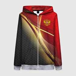 Толстовка на молнии женская RUSSIA SPORT: Gold Collection, цвет: 3D-меланж