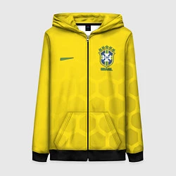Толстовка на молнии женская Brazil Team: WC 2018, цвет: 3D-черный