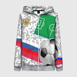 Толстовка на молнии женская Русский футбол, цвет: 3D-меланж