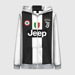 Толстовка на молнии женская FC Juventus 18-19, цвет: 3D-меланж
