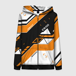 Толстовка на молнии женская CS:GO Asiimov Inverted, цвет: 3D-черный