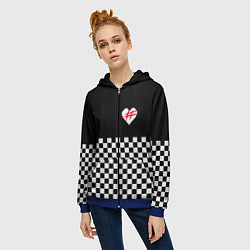 Толстовка на молнии женская ФРЕНДЗОНА: ЧБ, цвет: 3D-синий — фото 2