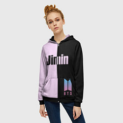 Толстовка на молнии женская BTS Jimin, цвет: 3D-черный — фото 2