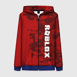 Толстовка на молнии женская ROBLOX: Red Camo, цвет: 3D-синий